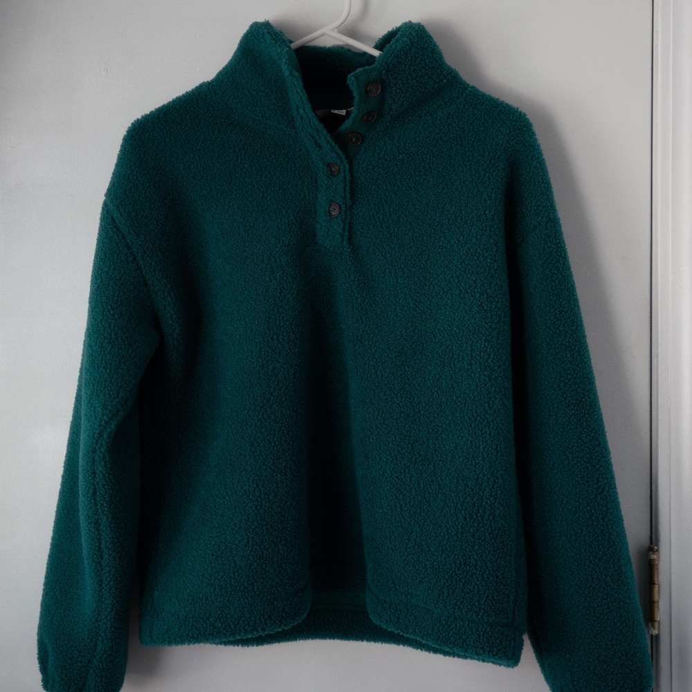 Emerald Green Loft Sherpa Pullover